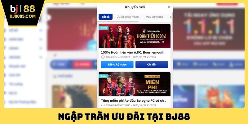 Ngập tràn ưu đãi tại BJ88